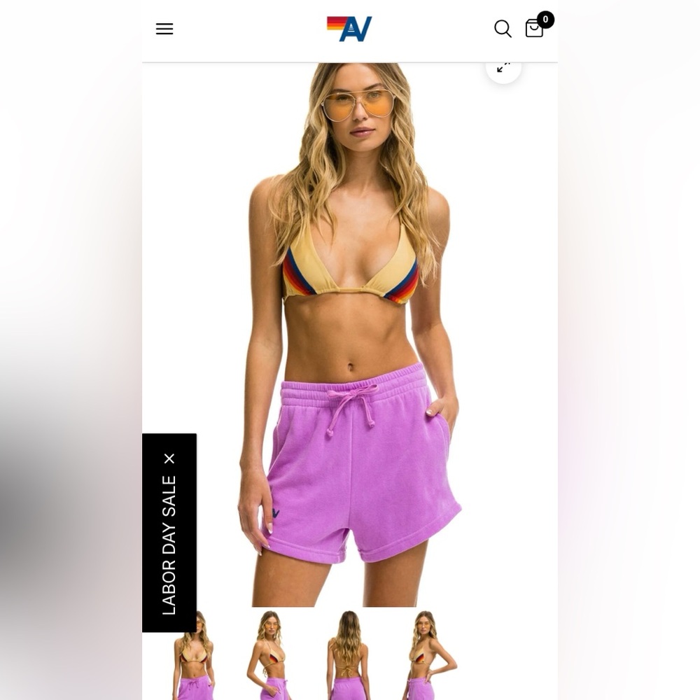 Aviator Nation Lavender Athletic Shorts